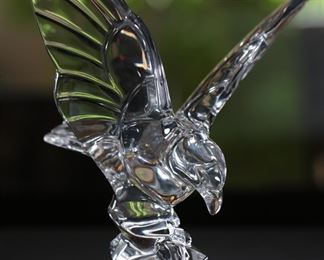 Val St. Lambert De Sorss Crystal Eagle Hawk Figurine 9.25 inches high