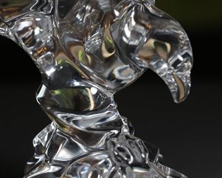 Val St. Lambert De Sorss Crystal Eagle Hawk Figurine 9.25 inches high