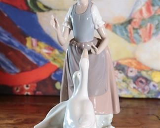 NAO by Lladro 286 Teaching the Geese 10.75 inches high.