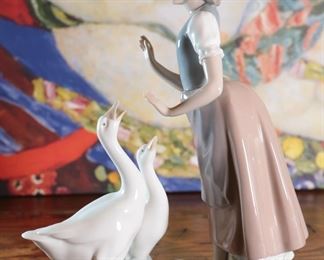 NAO by Lladro 286 Teaching the Geese 10.75 inches high.