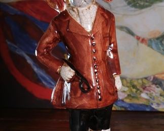 Vintage Porcelain Figurine Master of the Hunt Hound 12.25 inches high.
