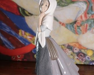 NAO by Lladro 7381 The Water Carrier Girl Porcelain Figurine 12.5 inches high