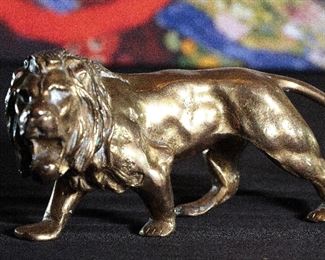 Brass Lion Figure Statue 4 inches high