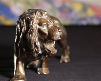 Brass Lion Figure Statue 4 inches high