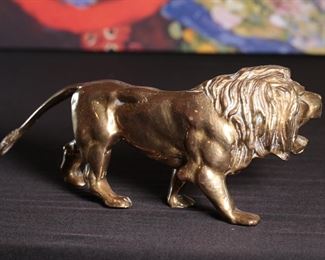 Brass Lion Figure Statue 4 inches high