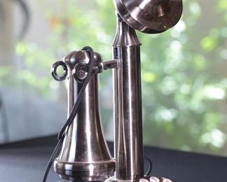 CROSLEY Candlestick Phone CR64 Crome Retro Push Button Retro 11.5 inches high.