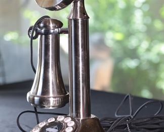 CROSLEY Candlestick Phone CR64 Crome Retro Push Button Retro 11.5 inches high.