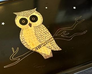 MCM Couroc Tray Owl 12.5 x 18in