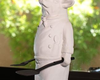 French Chef Pig Resin Statue 23.5 inches high.