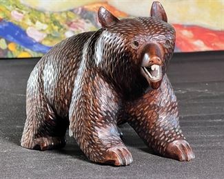 Hand Carved Grizzly Bear Folk Art #1 5.25 inches high.
