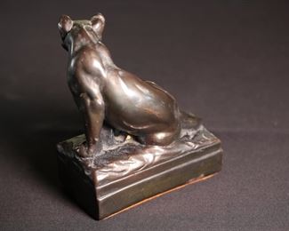 2pc Replica Pompeian Bronze Lion Bookends by Paul Herzel 6.5 inches high.