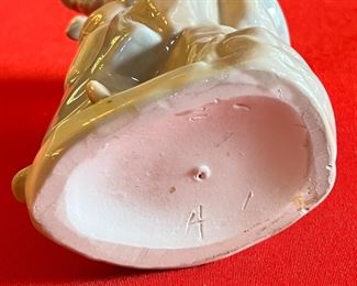 Casades Porcelain Girl with duck Figurine 9 inches high