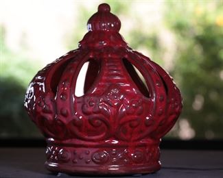 Red Porcelain Crown 11 inches high