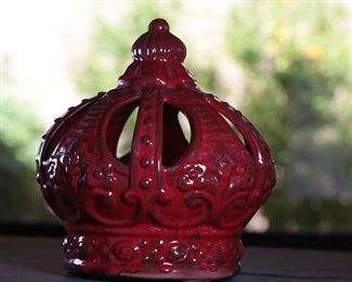 Red Porcelain Crown 11 inches high