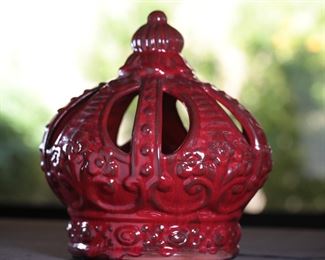 Red Porcelain Crown 11 inches high