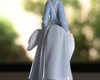 NAO by Lladro Young Girl with Goose Porcelain Figurine 9.75 inches high.