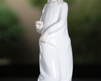 Zaphir Shy Girl with Dog Porcelain Figurine 10 inches high