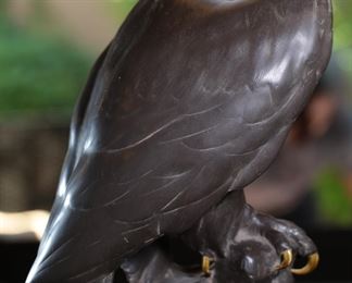 Vintage Eagle Figurine McFarlin Freeman Signed Anthony USA 103 Ceramic 14.75 inches high.