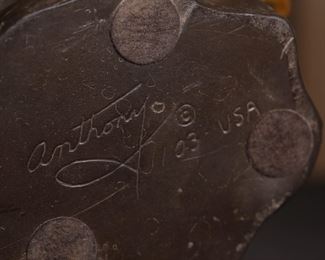 Vintage Eagle Figurine McFarlin Freeman Signed Anthony USA 103 Ceramic 14.75 inches high.