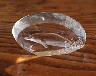 Mats Jonasson Royal Krona Polar Bear Crystal Glass Figure Sculpture Paperweight Sweden 4.5 inche