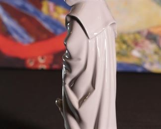 NAO by Lladro Boy Hooded Clock with Dog Porcelain Figurine 10.5 in H