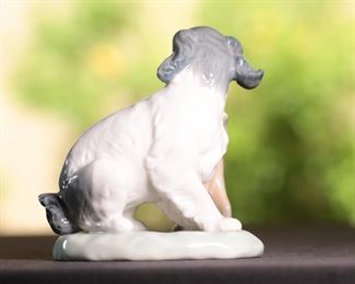 NAO Spaniel & Cat Porcelain Figurine 4.75 inches high.