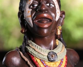 Maasai Kenya Resin Bust Sculpture 8.75 inches high