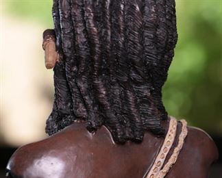 Maasai Kenya Resin Bust Sculpture 8.75 inches high