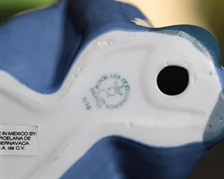 PS Paul Sebastian Clown Playing Violin Porcelain Figurine Mexican Ceramics 7.25 inches high