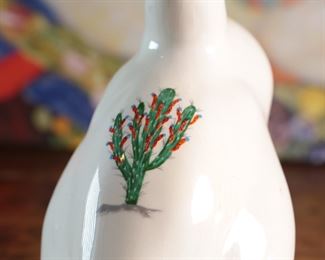 Vintage Porcelain Quacking Cactus Duck Ceramics Diana 87 8.25 inches high.