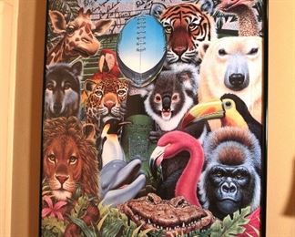 1998 Super Bowl XXXII Poster Packers vs Broncos NFL Referee Official Signed	Frame: 36  x 24in	