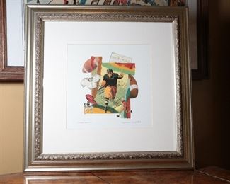 Signed Melissa Markell Touchdown Litho Framed Print	Frame: 20 x 20 in	