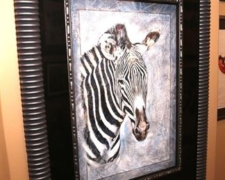 Original Art Zebra Mixed Media	Frame: 53 x 41in	

