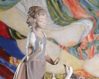 NAO by Lladro 286 Teaching the Geese	10.75 inches high.	