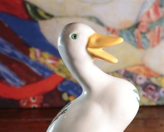 Vintage Porcelain Quacking Cactus Duck Ceramics Diana 87	8.25 inches high.	