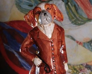 Vintage Porcelain Figurine Master of the Hunt Hound	12.25 inches high.