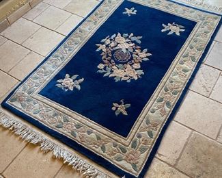 6x4ft Vintage Oriental Wool Pile Rug Small Blue	77 x 48in	

