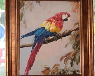 Original Art Parrot on Branch V. Marseille	Frame 33 x 28.5in	
