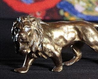 Brass Lion Figure Statue 	4 inches high	
