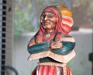 20in Carved Wood Indian Chief Statute 	20 inches high 	
