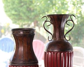 2pc Metal Decor Vases	Largest: 27.5 inches high.	
