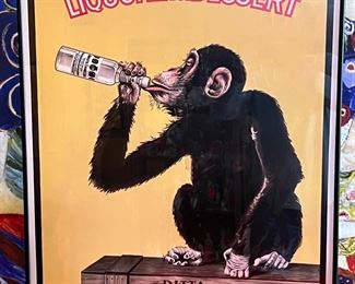 Carlo Biscarett Anisetta Evangelisti Framed Advertising Poster 	Frame: 33.5 x 24in	
