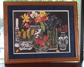 Signed Numbered Litho Kate Larson Exuberance Lithograph Framed Print 	Frame: 30 x 37in	
