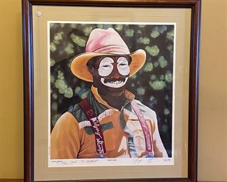 Signed Print Neon Leon Cowboy Rodeo Clown Framed Art	28 x 25in	
