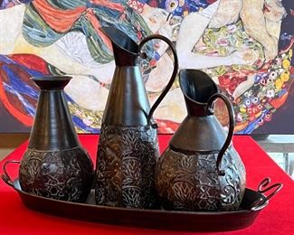 4pc Tin Pitcher Set Decor	15 x 24 x 9.5.	HxWxD
