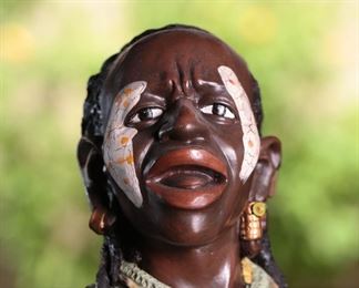 Maasai Kenya Resin Bust Sculpture	8.75 inches high	
