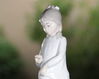 Zaphir Shy Girl with Dog Porcelain Figurine	10 inches high	
