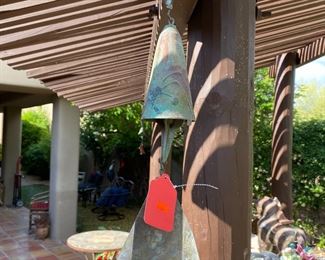 Vintage Paolo Soleri Arcosanti Cast Bronze Wind Chime Bell 6in Cone Tabs #1	Hang: 24 inches Bell: 6 inches 	
