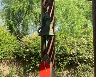Vintage Paolo Soleri Arcosanti Cast Bronze Wind Chime Bell 4in Cone Tabs #2	Hang: 23 inches Bell: 4.25 inches.	
