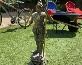 3.5ft Brass/Bronze Knight in Armor Statue	44 inches high to spare tip	
